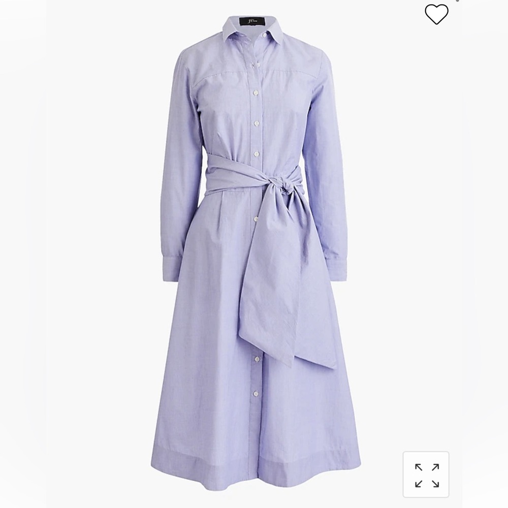 Classic cotton tie-waist shirtdress w/POCKETS. Size 14 (fits small)